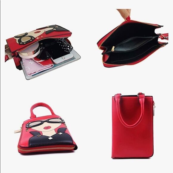 ‎Cute Big Glasses Face Clutch Purse - Picture 5 of 12